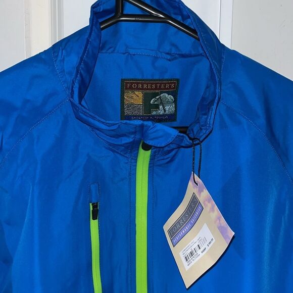 Blue $180 NEW Forresters of Portland Fully Lined  Golf Rain Waterproof Jacket M - Picture 1 of 8